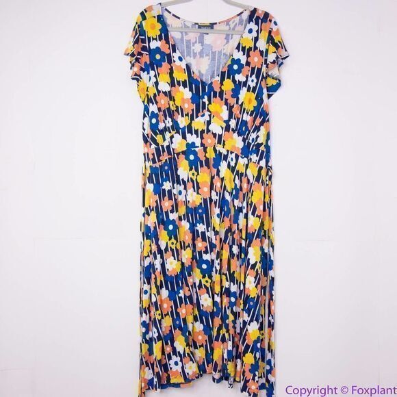 Modcloth Tie Back Floral Knit Midi‎ Dress, 2X - Picture 15 of 16